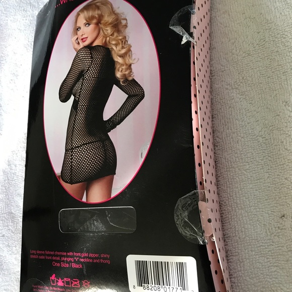 SEXY Seven til Midnight Black Fishnet Chemise - Picture 7 of 9